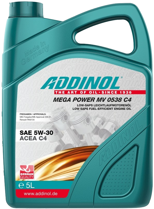 Моторное масло Addinol Mega Power MV 0538 C4 5W-30, 5л